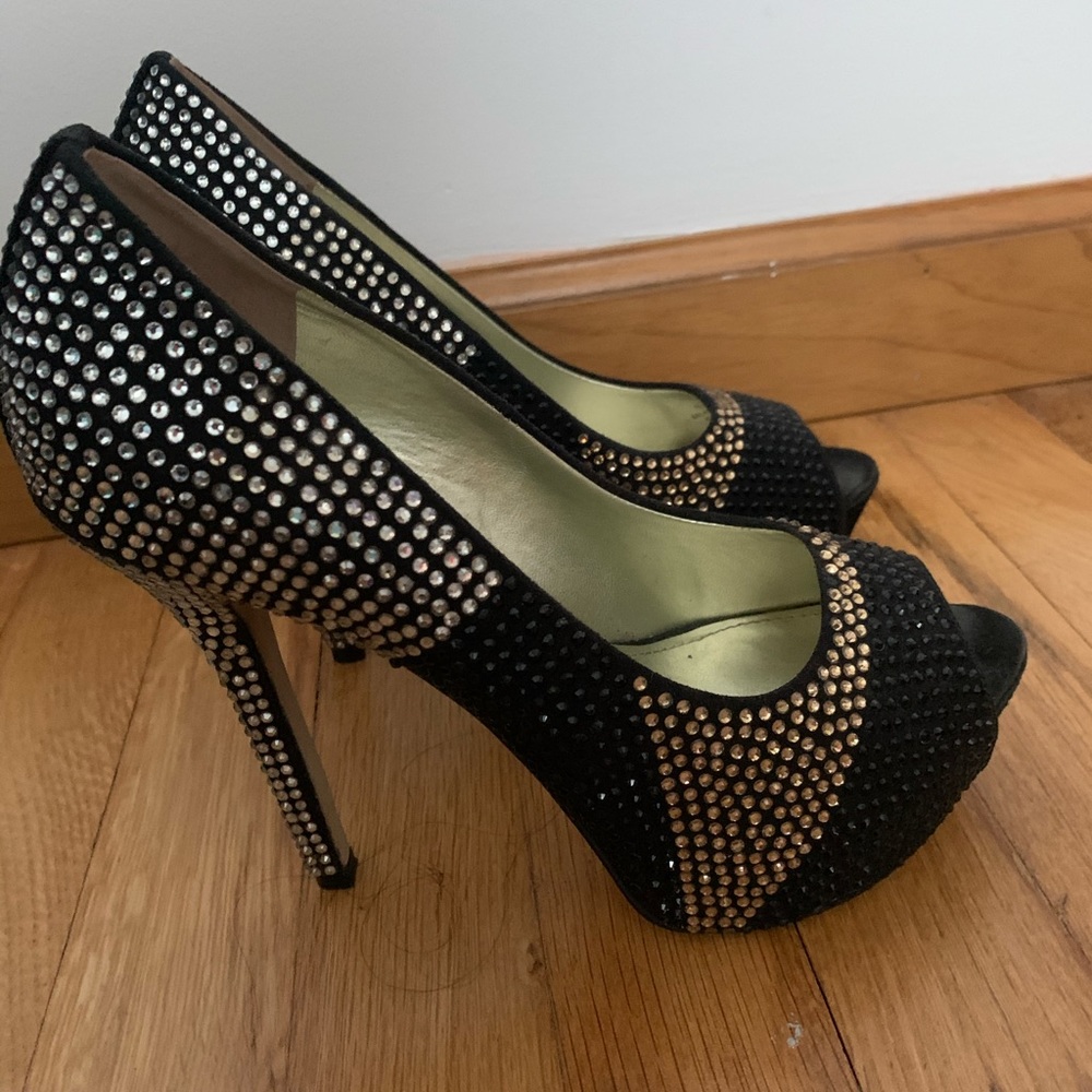Enzo Angiolini platform peep toe sparkly shoes